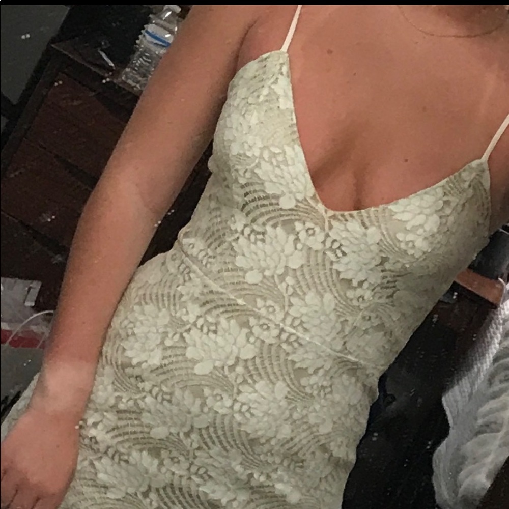 By The Way cream/ white lace dress